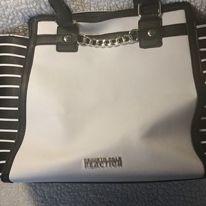 Kenneth Cole black and white shoulder bag tote style